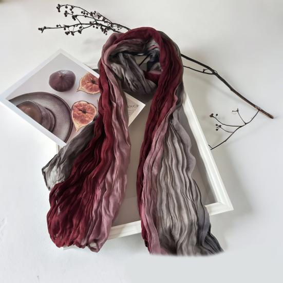 Women Scarf Autumn Winter Tie-Dye Scarf Soft Smooth Texture All-Weather Shawl Versatile Outdoor Accessory