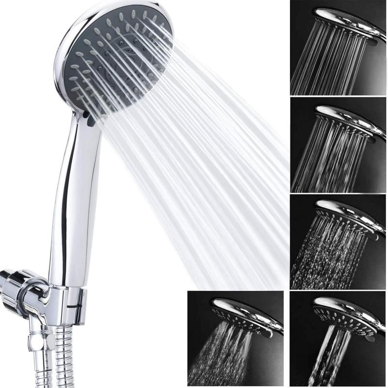 Handheld Shower Head ABS Chrome Plated Modern Minimalist Spray Massage Rainfall Bathroom Spa High Pressure Handheld Shower Head