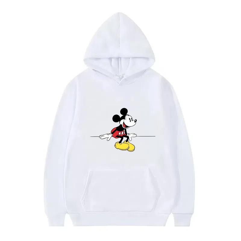 Disney Mickey Mouse Pattern Woman Fleece Sporty Loose Grey Winter Tops Clothing Pullovers Ladies Cheap Hoodies Men Sweatshirts
