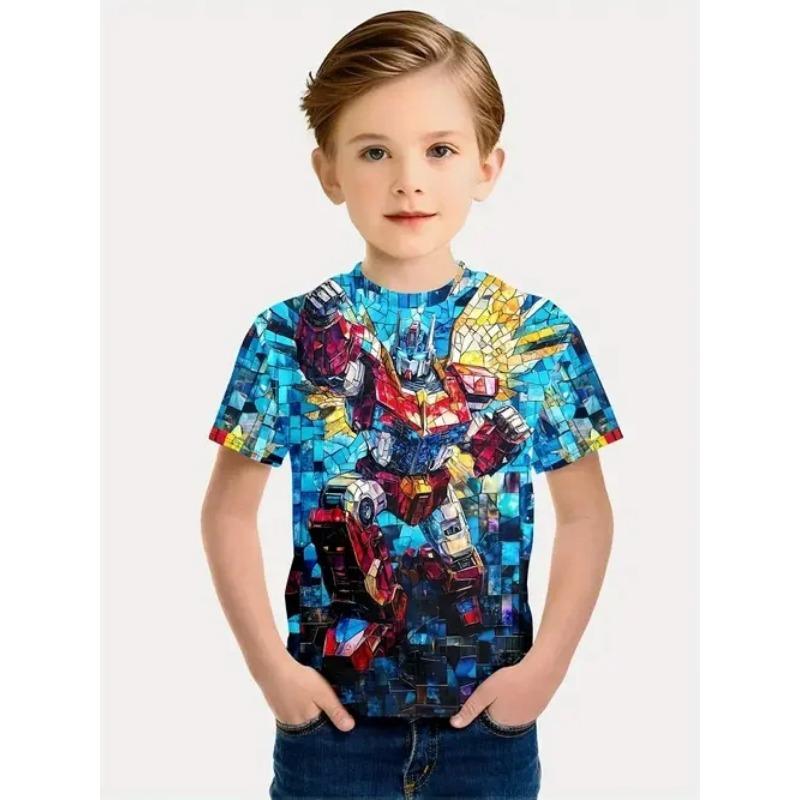 Children's Clothing Boys Tshirt Short Sleeve Girl T-Shirt 3D Cartoon Casual Round Neck Tees Kids Summer Clothes Tops