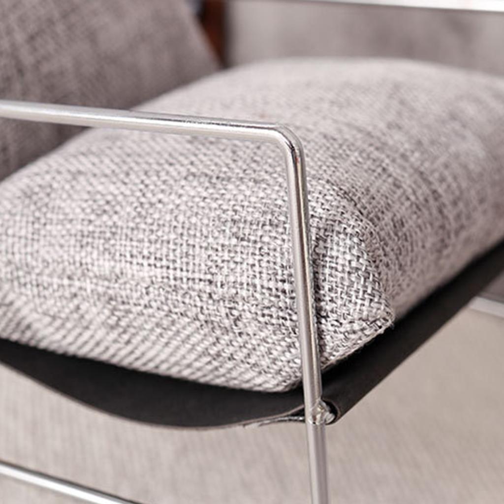 1/6 Miniatyr Sofastol For Dukkehus Tilbehør med Jernramme Realistisk Stuemøbel Utstillingsmodell