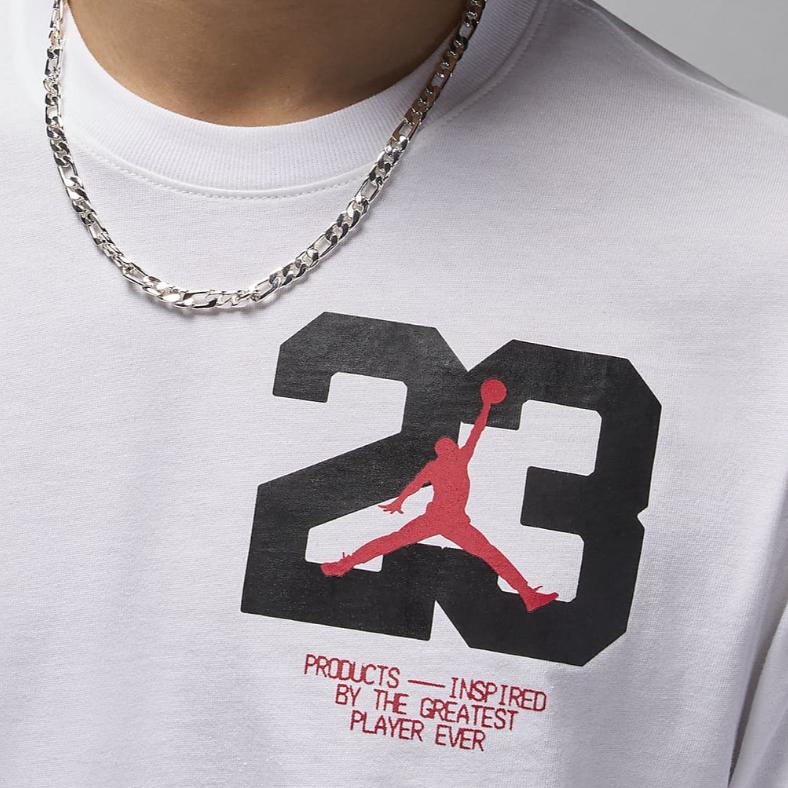 Jordan Logo Graphic Outdoor Casual Sports Crew Neck Long Sleeve T-Shirt Men Tops White FZ1981-100