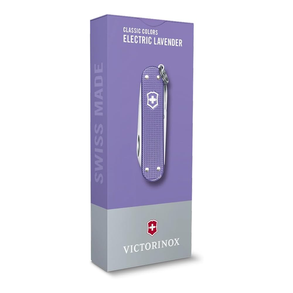 Victorinox Classic Alox Swiss Army Knife Electric Lavender 5 Functions Compact Lightweight Multi-Tool