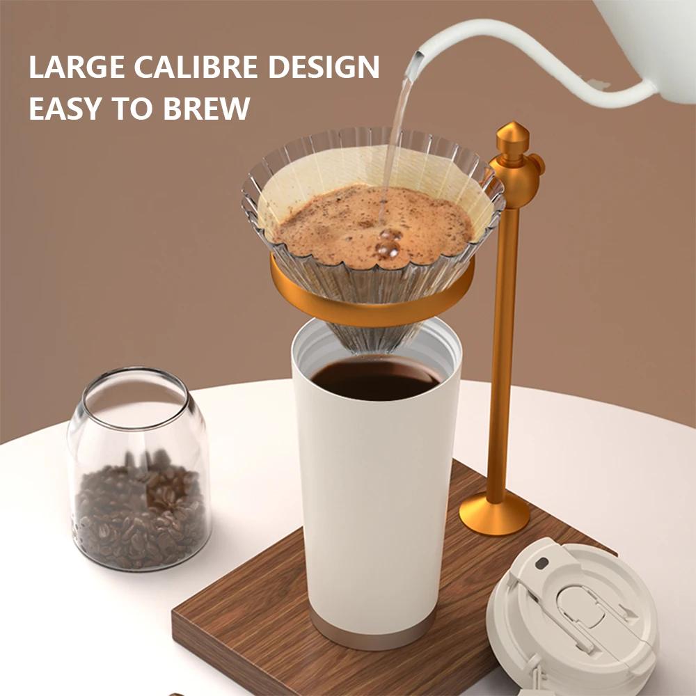 530ml 316 Stainless Steel Thermos Coffee Cup Ceramic Liner Vacuum Insulated Cup with Straw Cold and Hot Tumbler Travel Car Mug