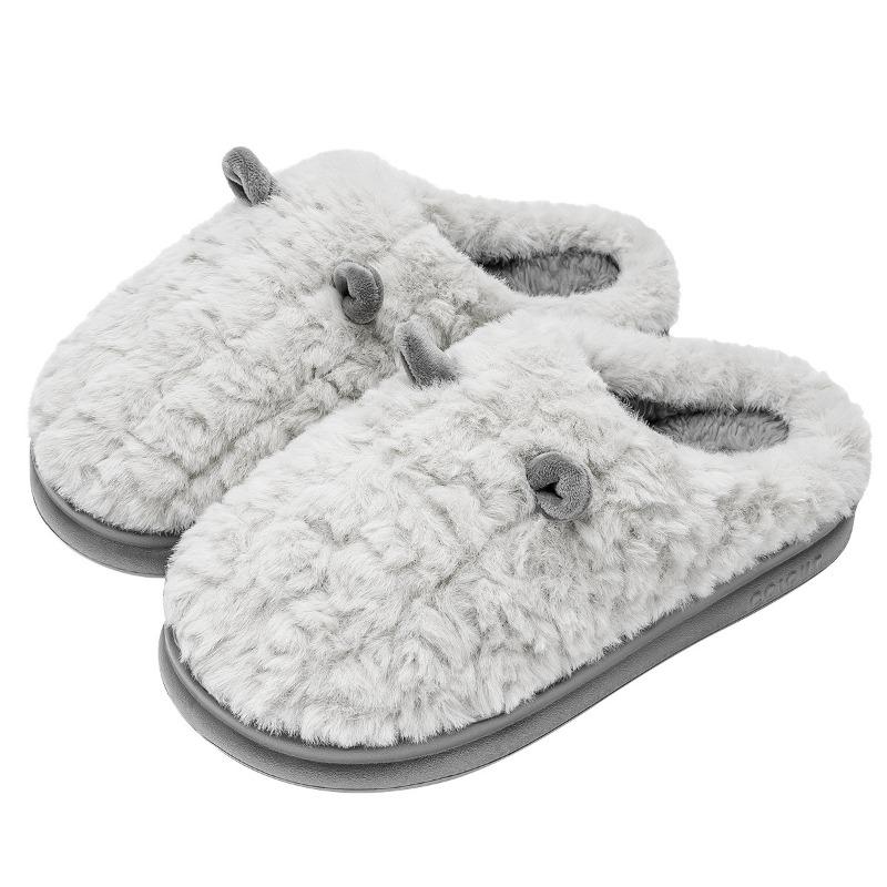 Cotton Slippers Men's Winter New Indoor Home Thick Bottom Warm Plush Couple Slippers Autumn and Winter Women