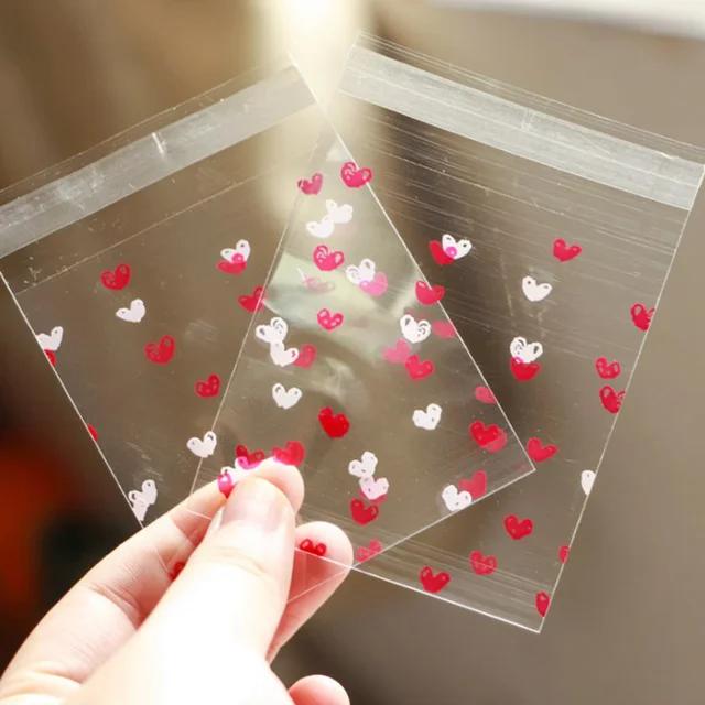 New 100PCS Cherry Blossoms Candy &Cookie Plastic Bags Self-Adhesive For DIY Biscuits Snack Baking Package Decor Kids Gift Su