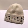 Girls Handcrafted Water Drill Wool Hat With Knit Design For Autumn Winter Kids Fashion