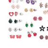 30 Pairs Ear Studs Set Exquisite Fashionable Colorful Stud Earrings for Parties Everyday Use