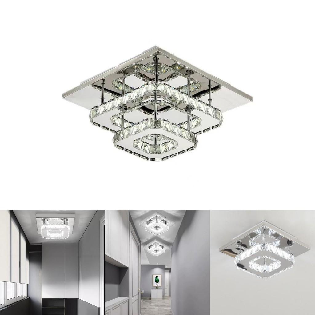 Elegante quadratische LED-Deckenleuchte aus Kristall, modernes minimalistisches Design für das Wohnzimmer