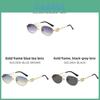 2025 Summer Oval Sunglasses With Pc Lenses And Gold Metal Frame For Casual Outdoor Wear