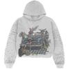 Unisex Retro Streetwear Hoodie With Graphic Print Rhinestone Embellishment Gothic Punk Style Fall Winter Collection