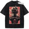 Unisex Black Washed Vintage T  Shirt Demon Slayer Tokito Muichiro High  Quality Fabric for Fitness Casual Shopping