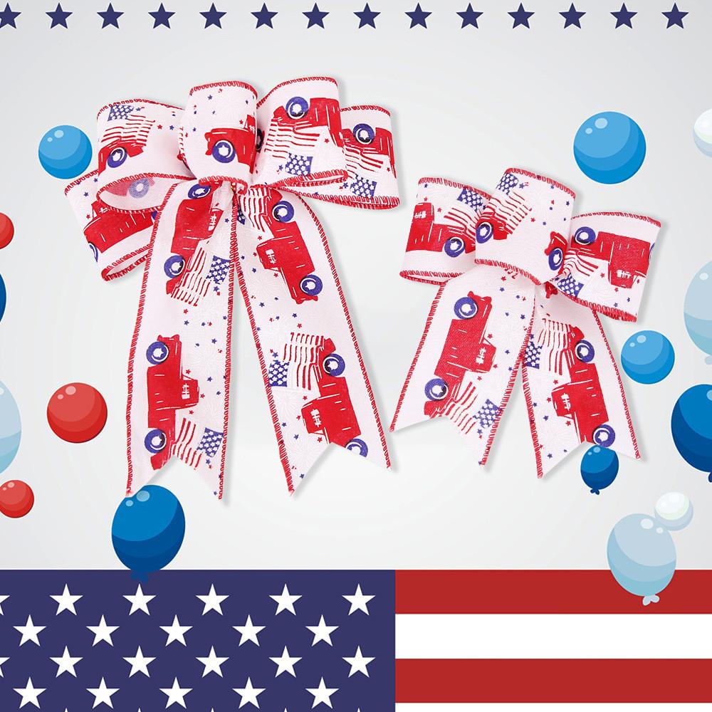 Day Vibrant Independence Decorative Bows In Red White And Blue For Festive Occasions