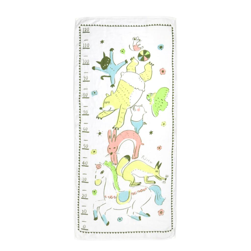 Imabari Towel Iori 'SUKU-SUKU Animal Bath Towel' Baby Height Chart Soft High Absorbency