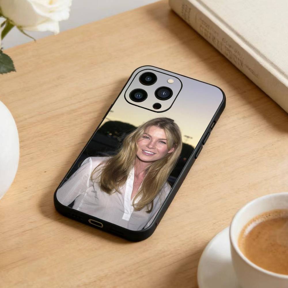 Ellen Pompeo Phone Case For iPhone17,16,15,14,13,12 Plus,Max Soft Silicone Black Cover iPhone11PROMAX