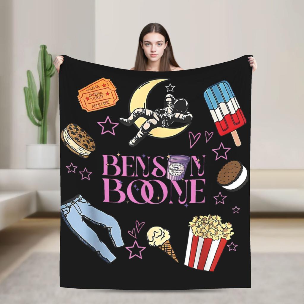 Benson Boone Vintage Style Blankets  Plush Funny Warm Throw Blankets for Bed Sofa Autumn/Winter