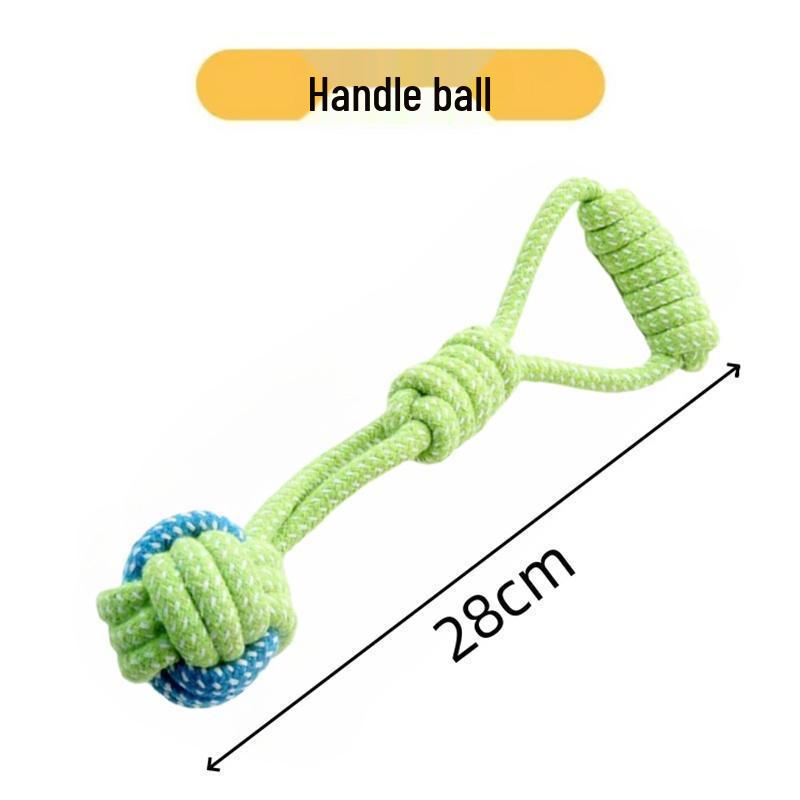 Kjæledyr Interaktiv Bomullstau Biteleke Ball med Dobbel Trekknute for Hunder