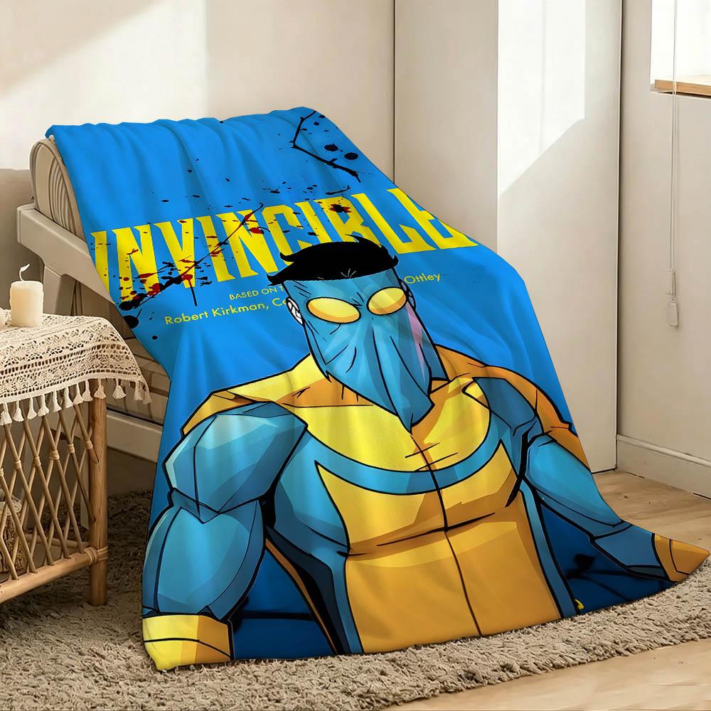 Cartoon I-Invincible-S Blanket 3D Flannel Blanket Soft Throw Art For Home Decor Bedroom Sofa Naps Picnic Birthday Present Gifts