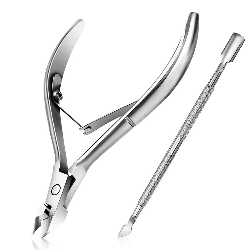 Nailpop Professional Stainless Steel Nail Cutter Scissor Nippers Function Cuticle Pusher Remover Manicure Nail Art Care Tool Kit
