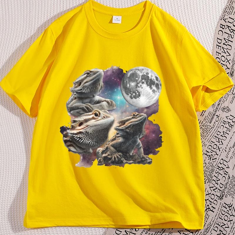 Funny Bearded Dragon T Shirts Casual Cotton Short Sleeve Tshirt Loose Round Neck Oversized Y2k Clothing High Qualty Tees