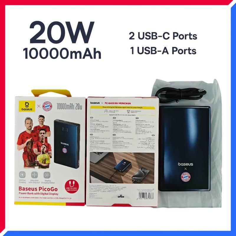 Baseus X Bayern 20W 30W 10000mAh Powerbank Přenosná baterie Chytrý digitální displej pro iPhone Xiaomi Poco Samsung
