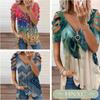 HNXC Women's Fashion Casual Summer Spring Short Sleeve V-Neck Blouses & Shirts Classic Exquisite