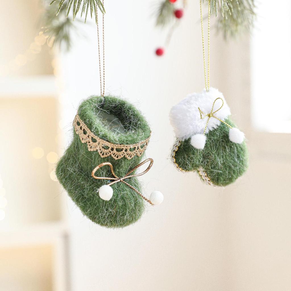 Plush Felt Christmas Ornaments: Gloves, Boots, Shoes, and Charms