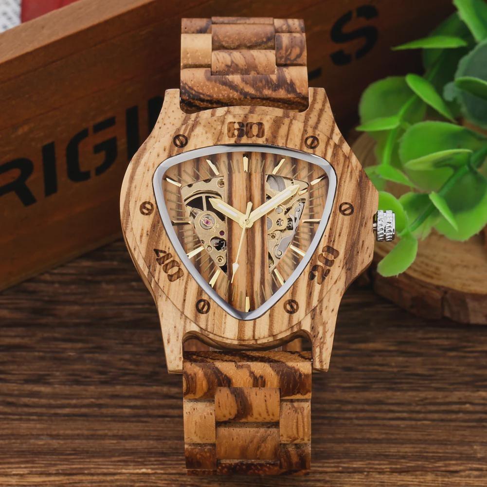 

Дизайнерские деревянные полые механические мужские часы уникальный дизайн модные деловые мужские модные аксессуары часы коричневый