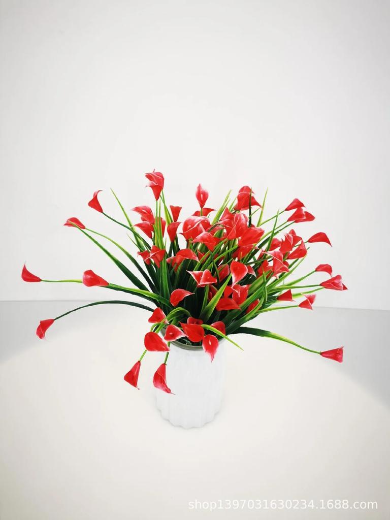 1 STK Künstliche Blumen Farbe Calla Lilie Kunstblumen Für Außengarten Terrasse Draußen Fenster Hof Büro Zuhause Schreibtisch Zimmer