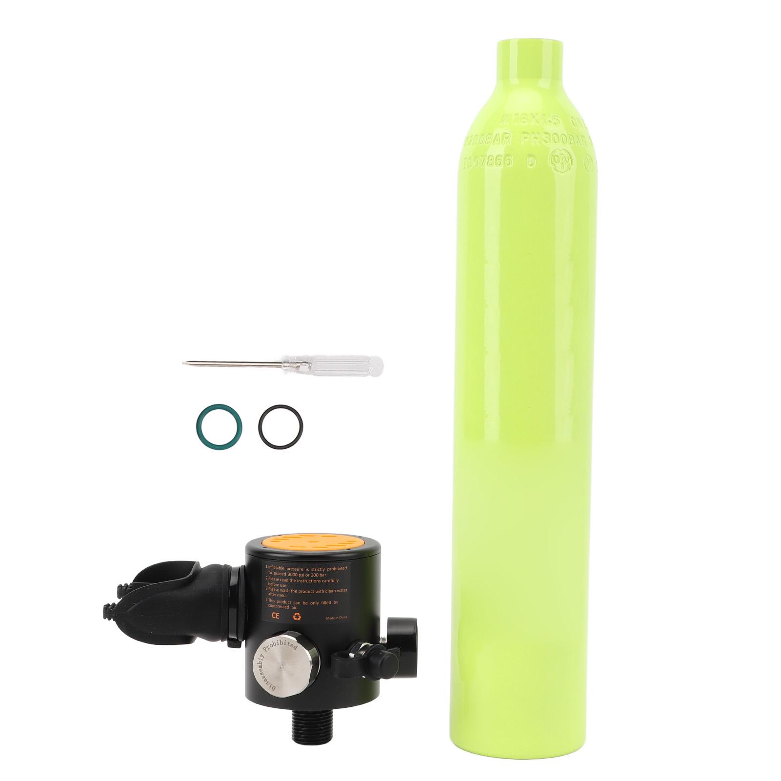 Vestidos Green Mini Scuba Tank 0.5L Portable With Pressure Gauge Mini Diving Oxygen Cylinder For Snorkeling