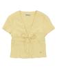 DELICCENT Ribbon Shirred Shirt [Yellow]