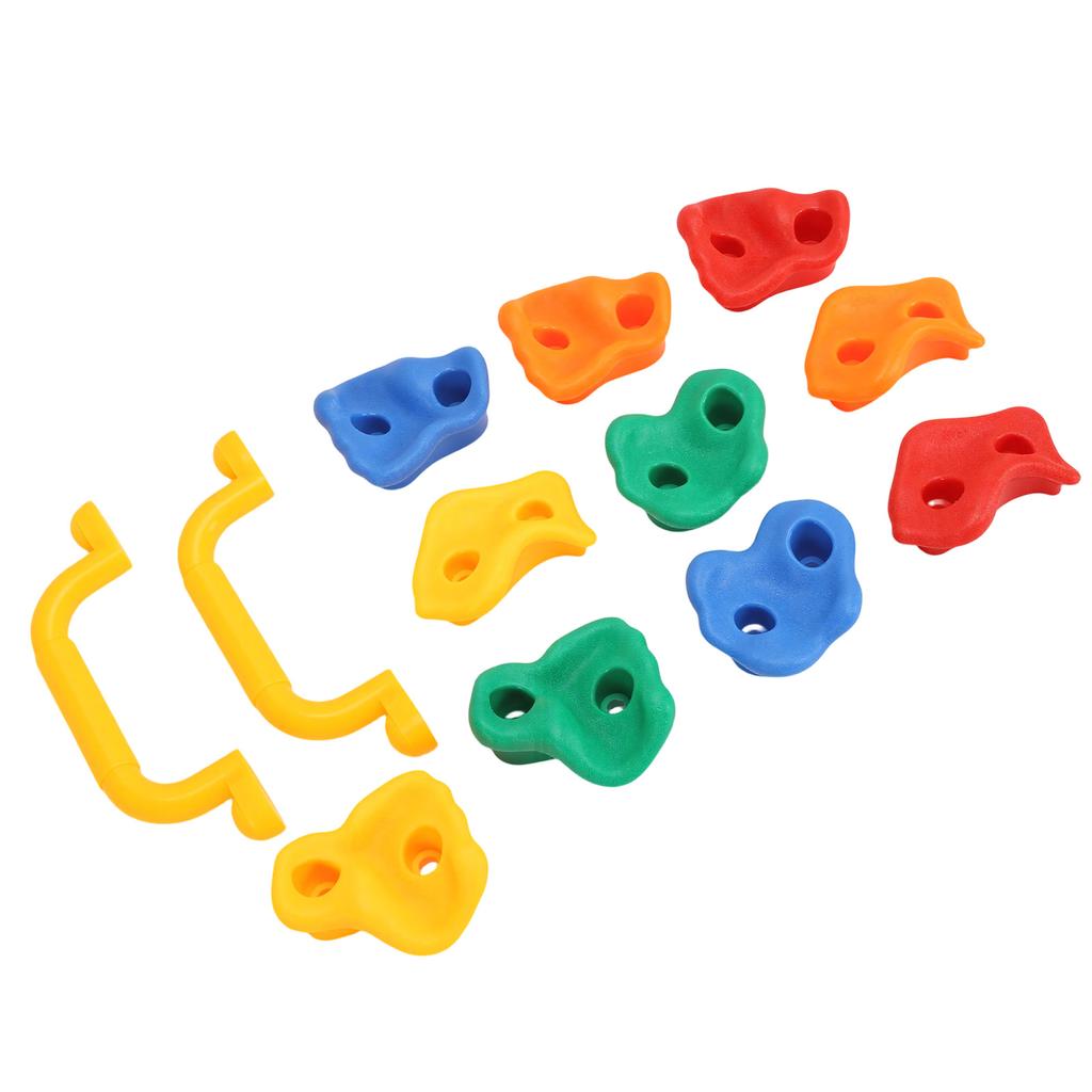 Rock Climbing Holds with Handles Mounting Hardware Multi Colored Rock Wall Climbing Kit for Indoor Outdoor