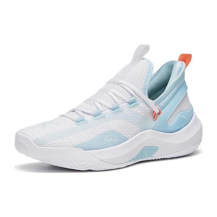 New Anta KT Fly Anti Slip Wear Resistant Low Top Basketball Shoes White Blue 112321606-1
