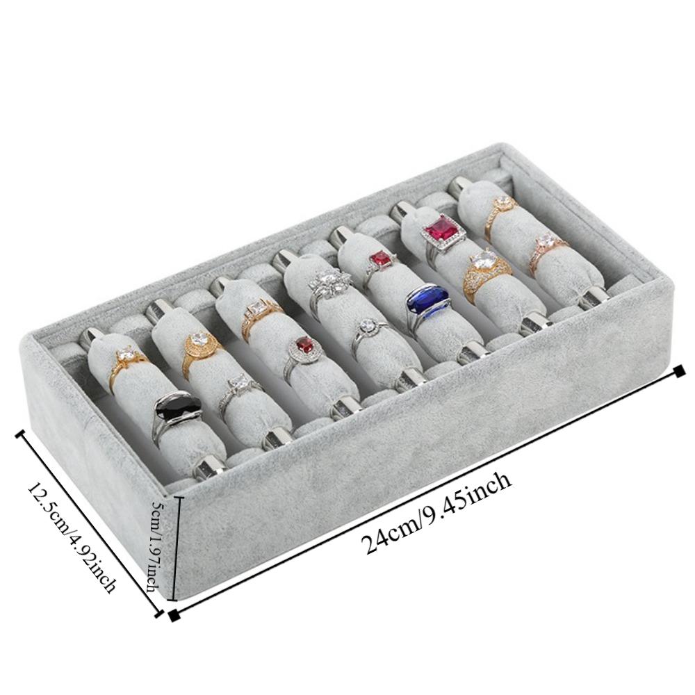 Large Capacity Velvet Jewelry Box Hoop Earrings Ring Bearer Holder Rings Storage Tray  Gifts