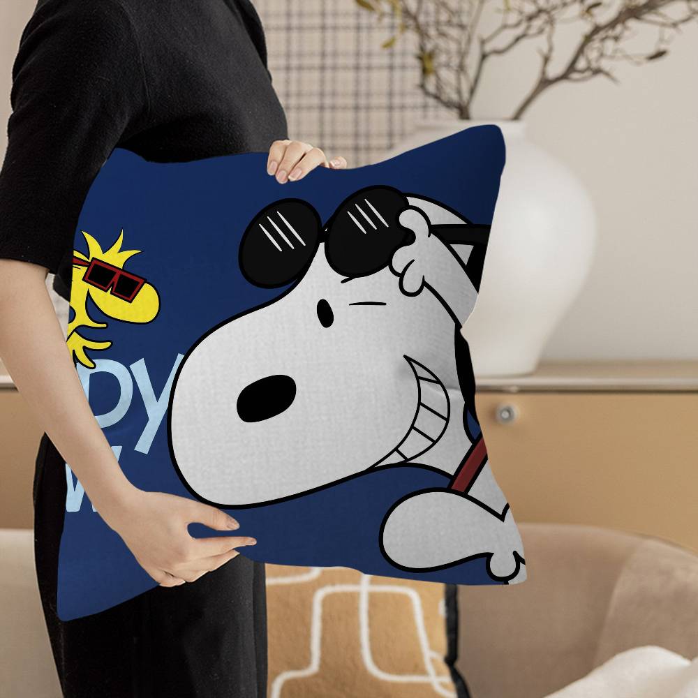Cartoon S-Snoopy Maple Design Cushion Cover Happy Autumn Harvest Decor Holiday Decorati Pillow Cover