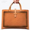 Handheld File Folder Leather Folder Document Storage Bag Leather Laptop Sleeve Leather Buckle Lock for Office Travel