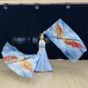 Con Bastoni Telescopici Bandiere Rettangolari Multicolore Accessori per Danza Performance di Danza