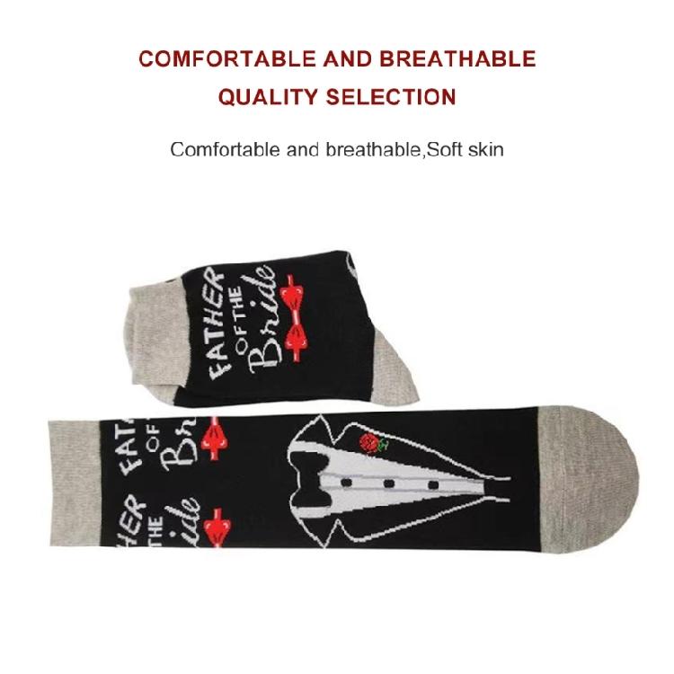 Wedding Socks for Father of the Grooms and Bride Novelty Wedding Gift Cotton Crew Socks Men Funny Hosiery Dad Gift