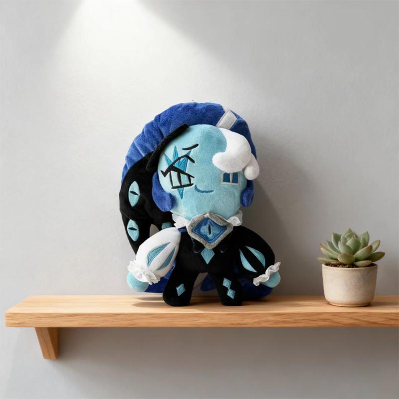 

25CM Game Anime Figure Shadow Milk Cookie Plush Toy Soft Stuffed Cartoon Cookie Run Kingdom Doll For Kid Birthday Accompany Gift 25cm синий