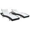Day and Night - Day and Night Loungers with Table 2 Units Black Textilene Synthetic Rattan