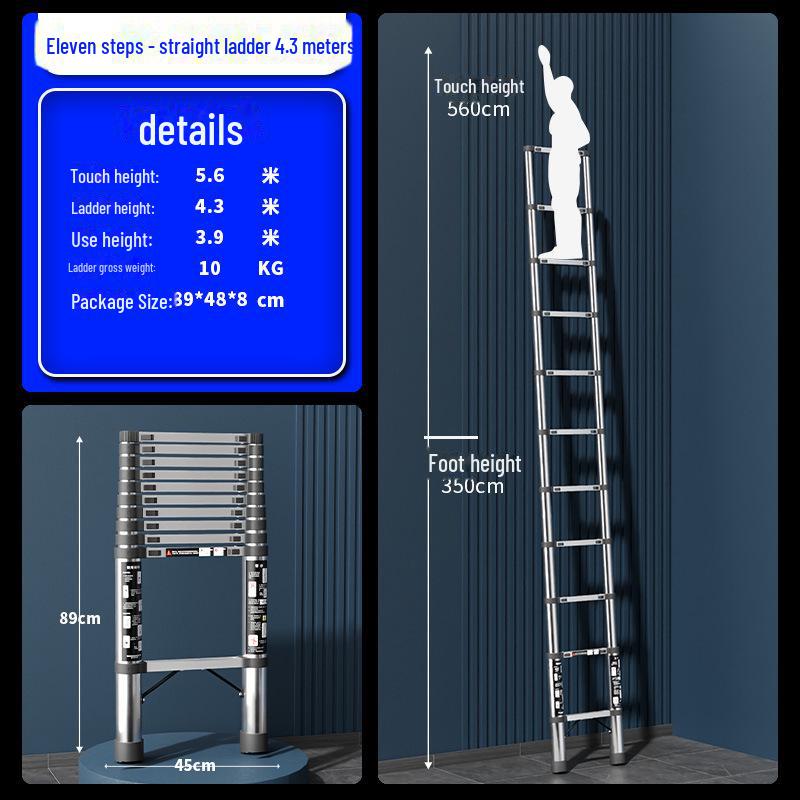 Multifunktionale Teleskop-Klappleiter aus Edelstahl