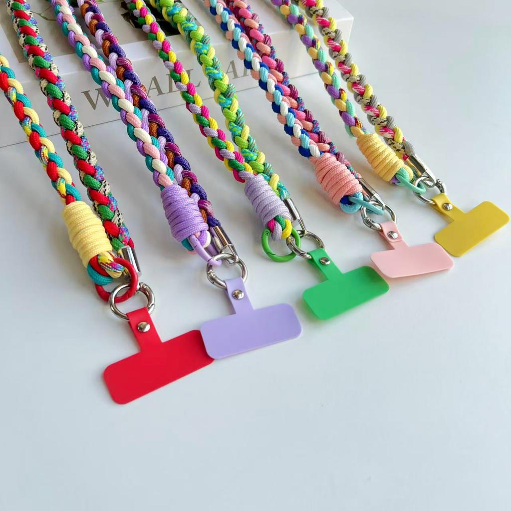DIY Trzy w Jednym Pleciony Sznurek, Modna Torba na Telefon Komórkowy na Ramię, Długi Sznurek, Wielofunkcyjny Odpinany Krótki Sznurek na Nadgarstek