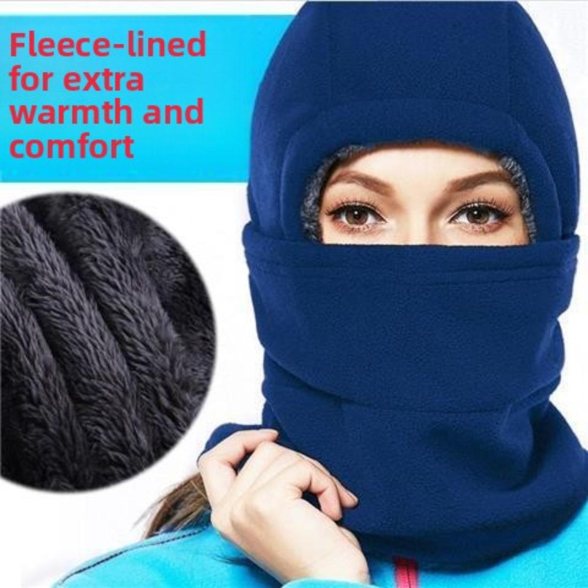 

Уличная флисовая шапка, Зимняя теплая спортивная шапка для лыж, Теплый головной убор, Маска для лица, Шарф, Ветрозащитная шапка для велоспорта, Шапка для защиты лица 50-58cm