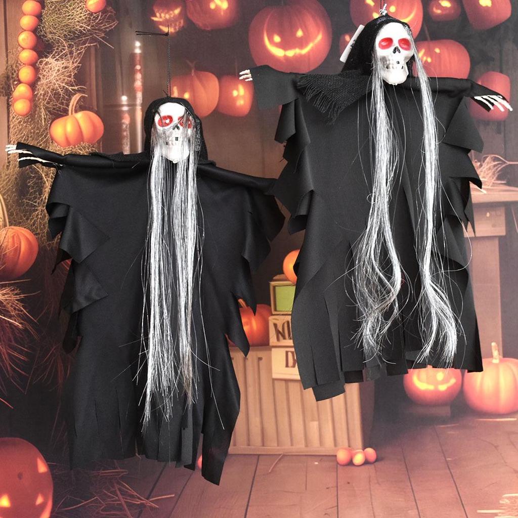 Halloween Hanging Skeleton Ghost Gauze Ornament for Outdoor Decoration