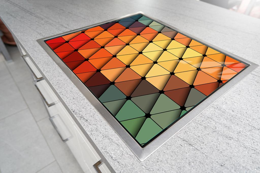 Glas-Schutzplatte für den Herd 70x52 Farbe