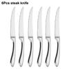 6/16/20/24Pcs Sliver Tableware Stainless Steel 304 Cutlery Set Western Knife Fork Spoon Mirror Dinner Set  Elegant Flatware