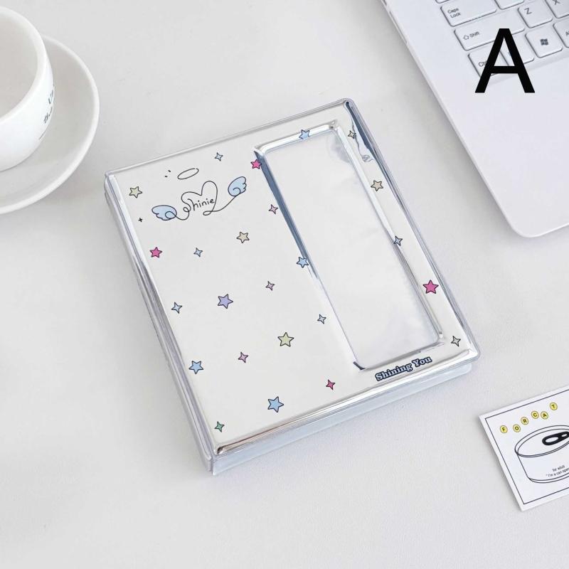 Cartoon 4 Grid Idol Card Photo Booth Album For 40 Pcs 2X6 Inch Photo Strips Bookmark 20 Pcs 4X6 4R Photo Holder