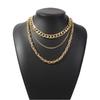 Trendy punk hip-hop style layered necklace - bold and edgy metal chunky chain