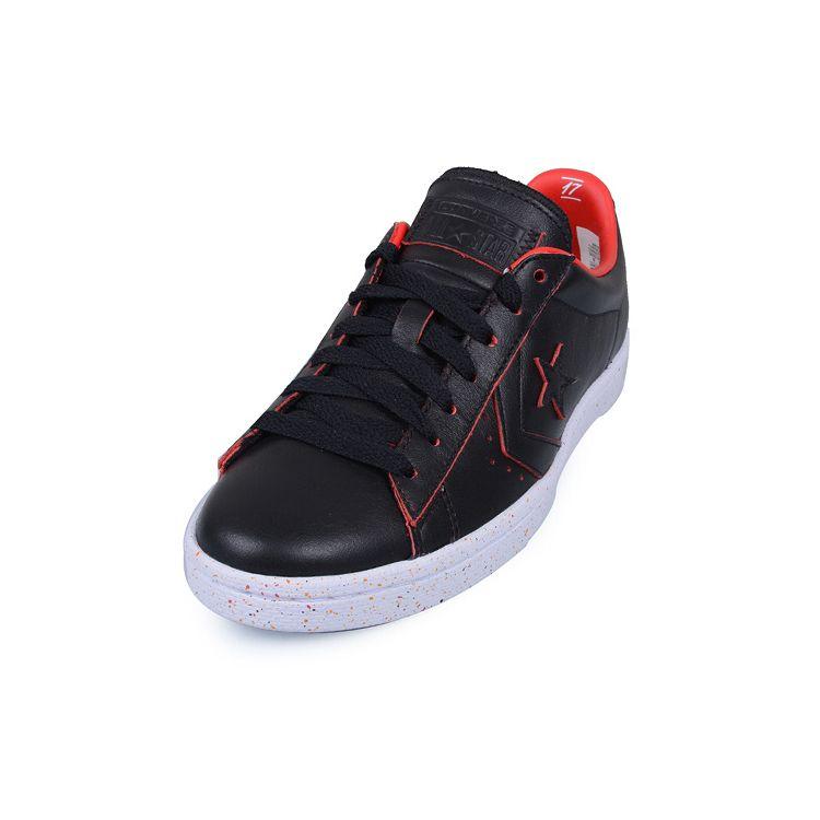 Converse Pro Leather 76 Casual Low Top Canvas Sneakers Unisex Sneakers Black Red 156827C