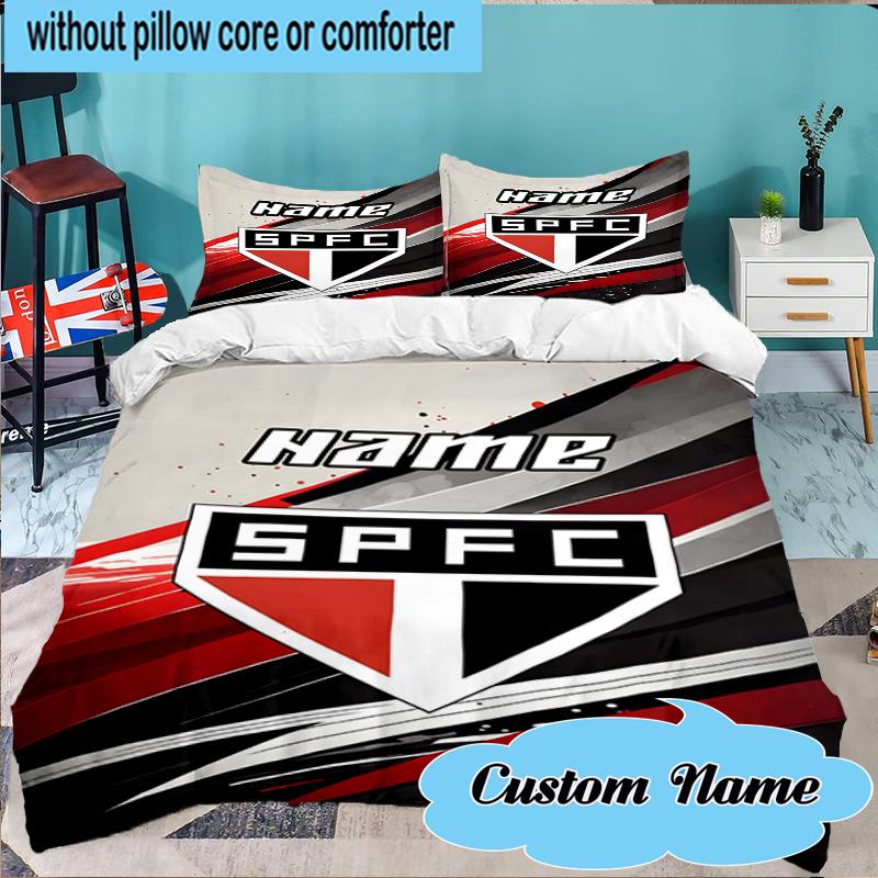 Custom Name SPFC Stars Stripes Bedding Set 3pcs, Bedding Set Including 1pc Duvet Cover And 2pcs Pillowcases for Bedroom, Dormitory Gift
